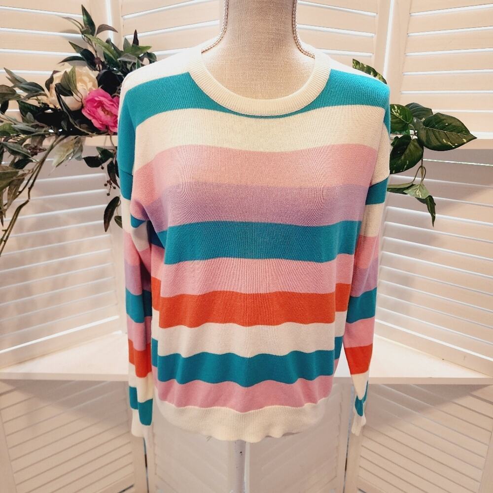 LULUS MULTI COLOR STRIPE SWEATER SIZE SMALL